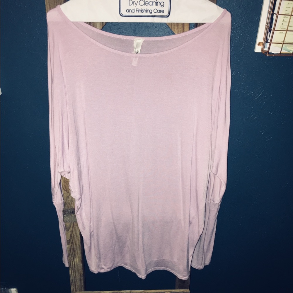 Lilac long sleeve pico type shirt